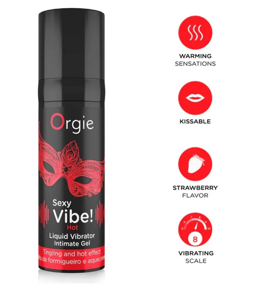 Sexy Vibe! Hot Vibrador Liquido - Vibración Y Calor con Sabor a Fresa